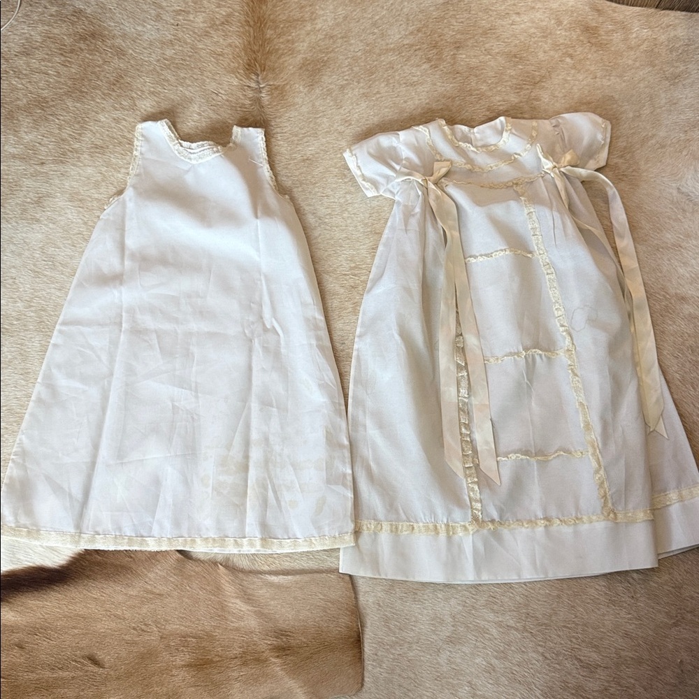 Vintage  White Baby christianing gown set